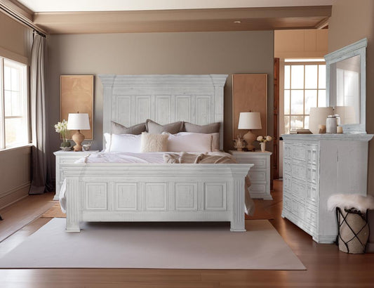 Terra White King Bed