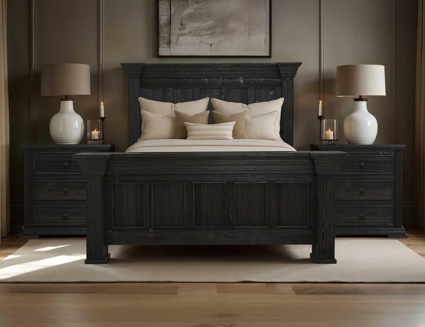 Terra Dark Three Drawer Nightstand