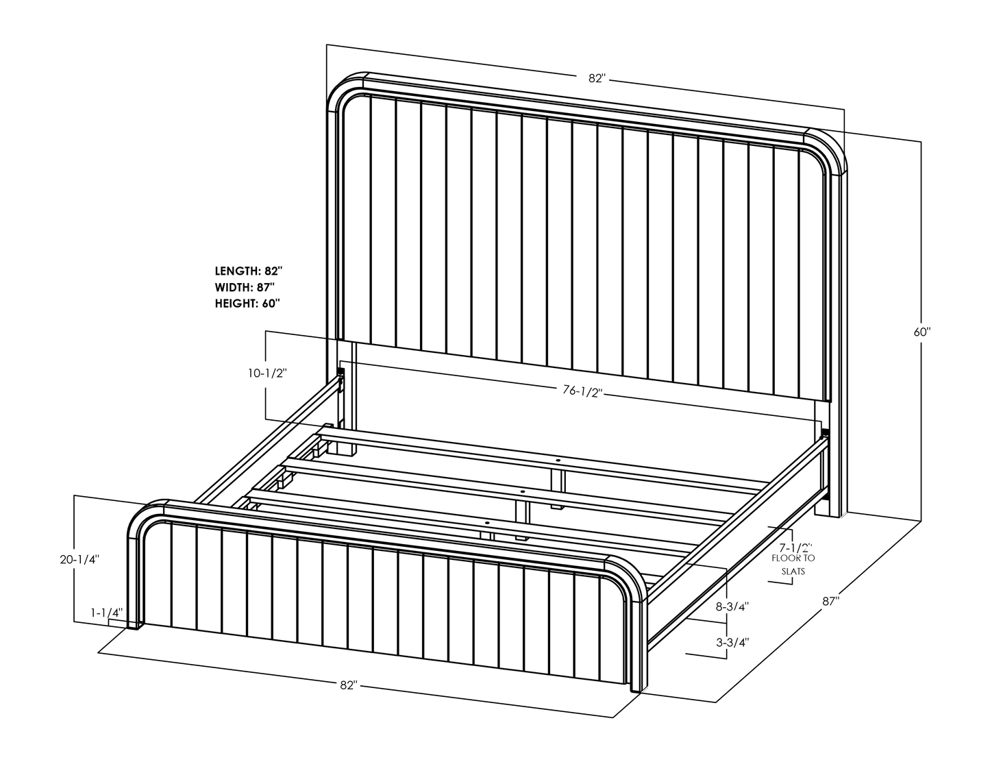 Plateau King Panel Bed