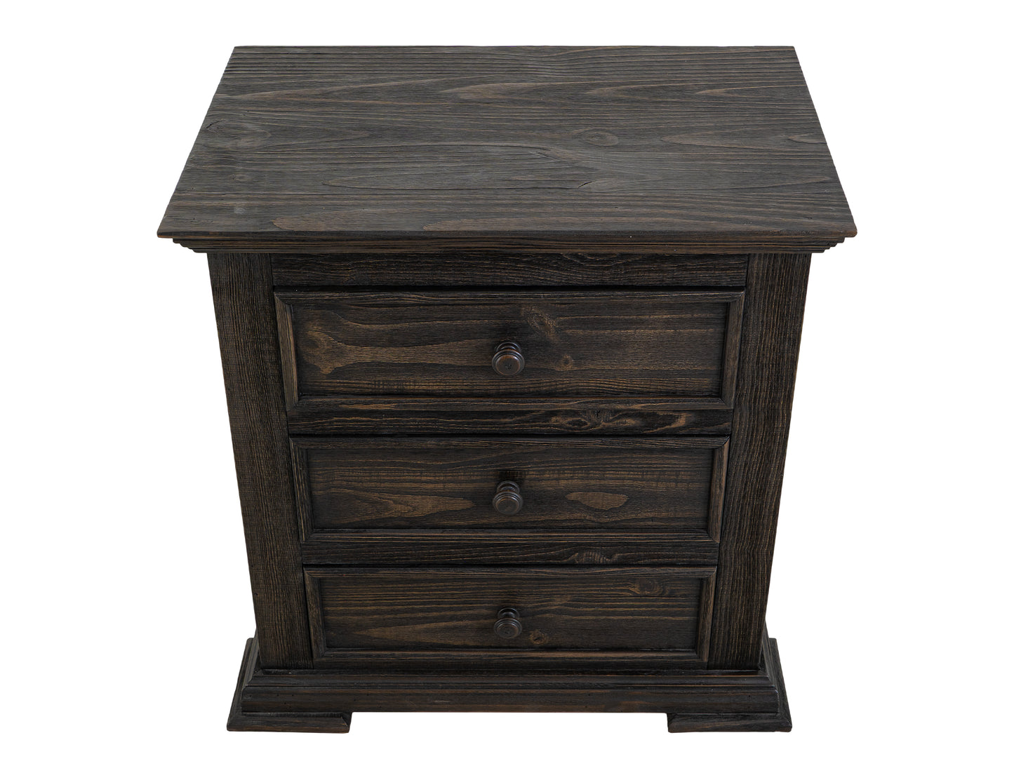 Terra Dark Three Drawer Nightstand