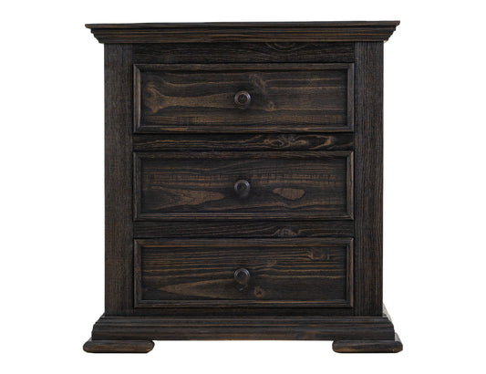 Terra Dark Three Drawer Nightstand