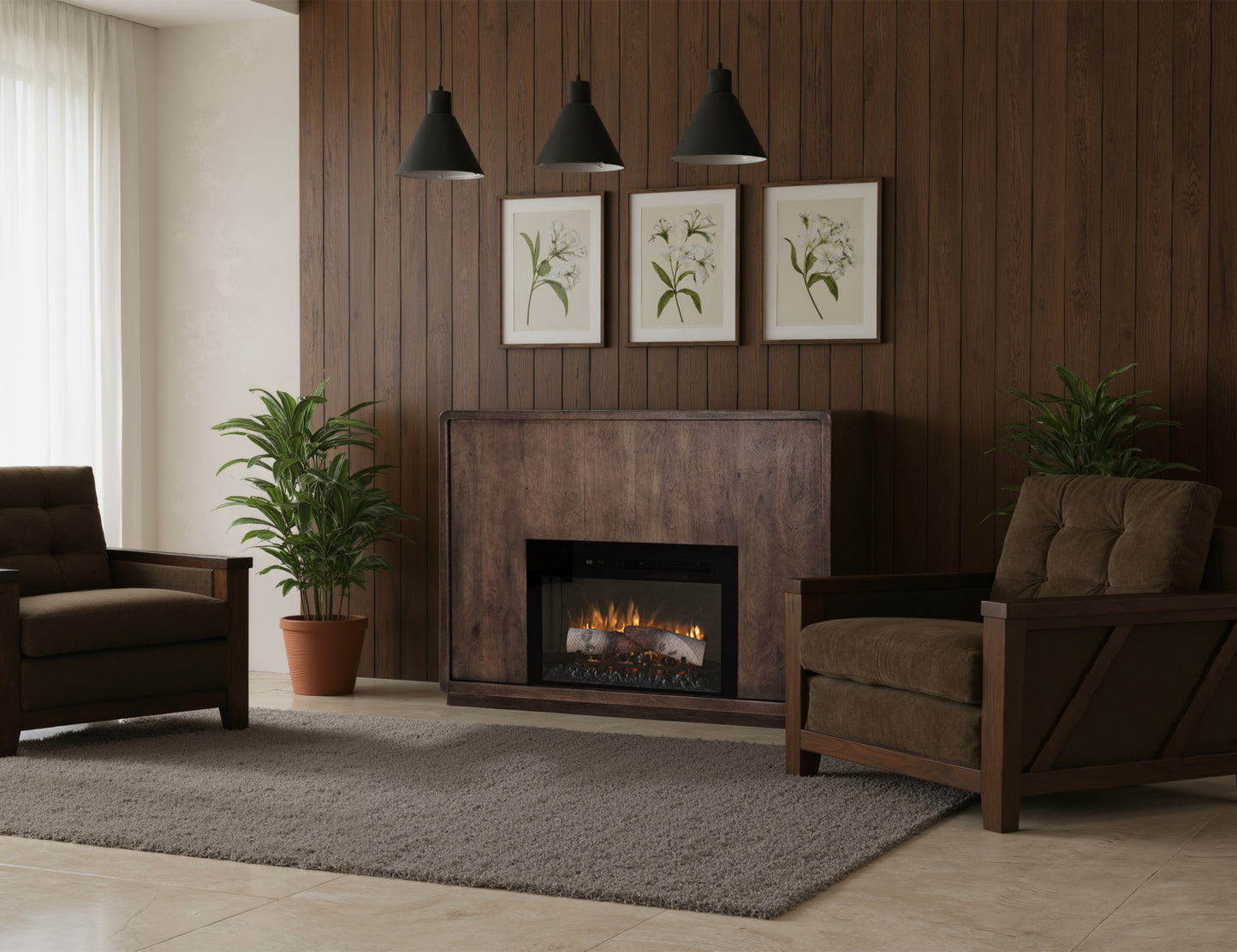 Plateau Mantel & Electric Fireplace