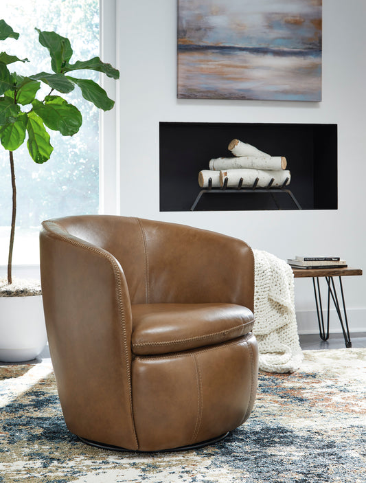 Cistern Caramel Accent Swivel Chair
