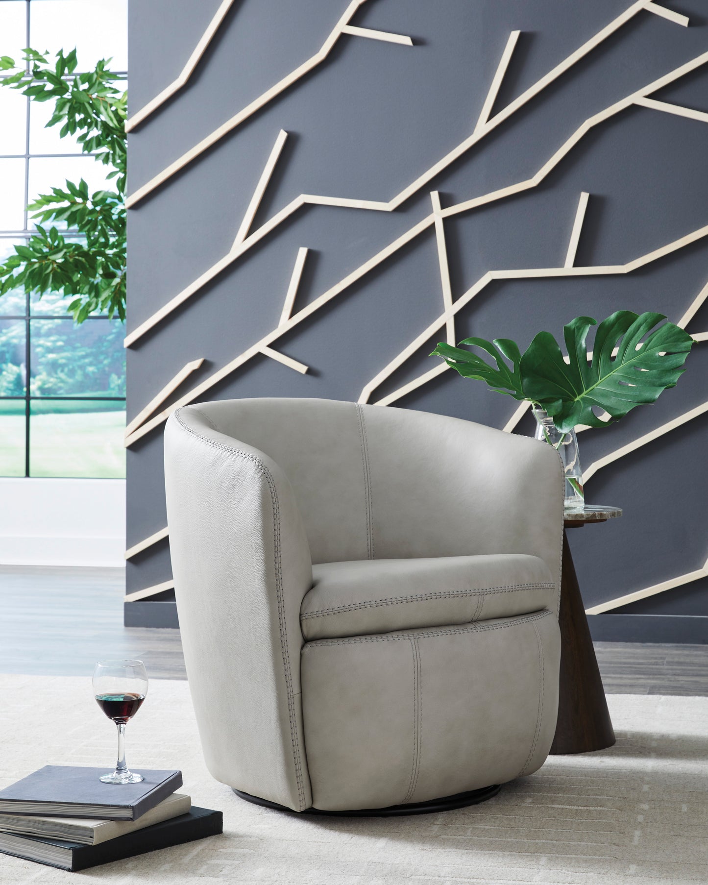 Cistern Bone Accent Swivel Chair